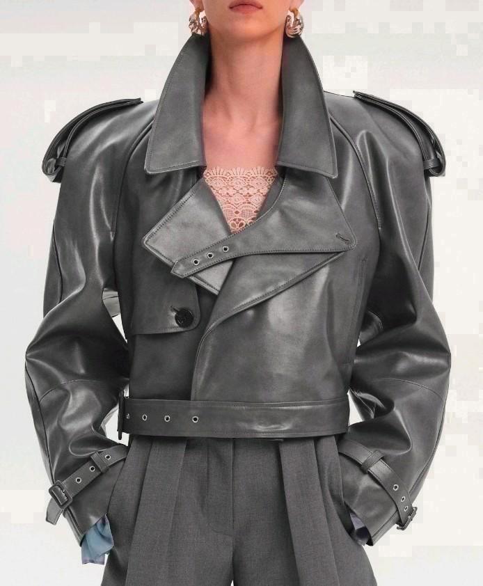 Source Unknown Notan Buckled Cropped Jacket one size, Kleding | Dames, Jassen | Winter, Nieuw, Maat 36 (S), Grijs, Ophalen of Verzenden