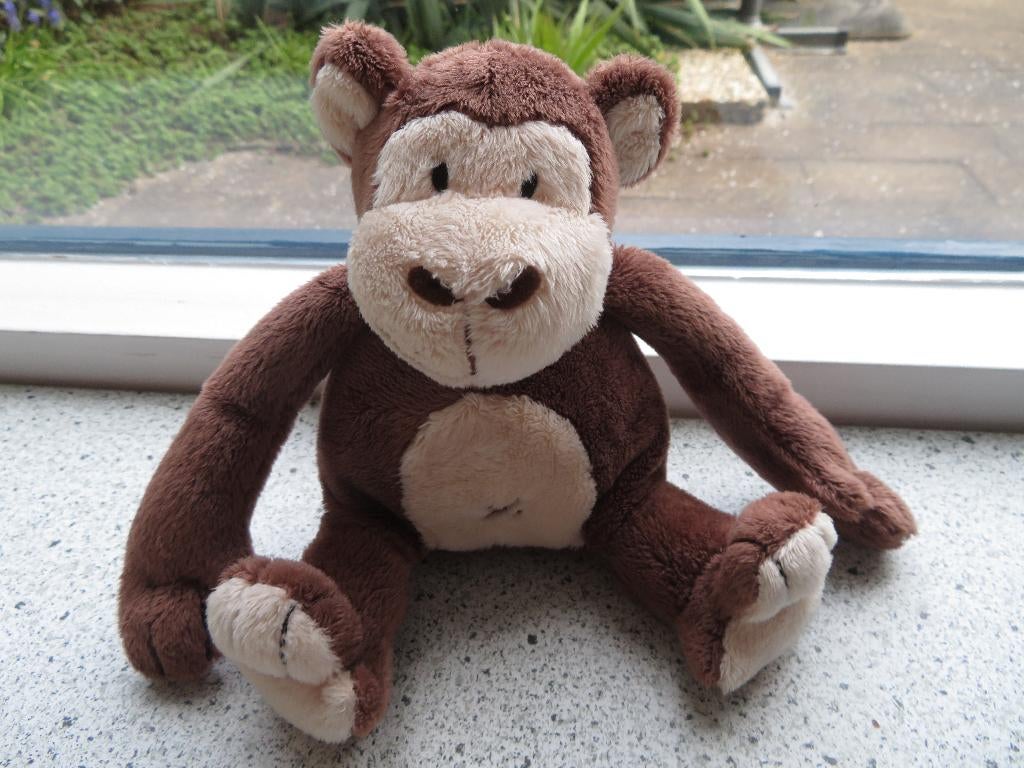 Aap merk Happy Horse van Unilever bruin creme velours, Ophalen of Verzenden, Zo goed als nieuw, Wasbaar, Klein (minder dan 20 cm)