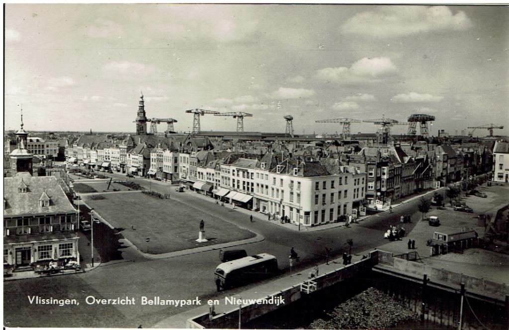 Vlissingen Overzicht Bellamypark en Nieuwendijk, Verzamelen, Verzenden, 1940 tot 1960, Ongelopen, Zeeland