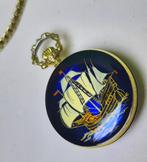 Uurwerkje met Limoges afbeelding + Ketting 14k Doublé Goud, Sieraden, Tassen en Uiterlijk, Antieke sieraden, Ophalen of Verzenden