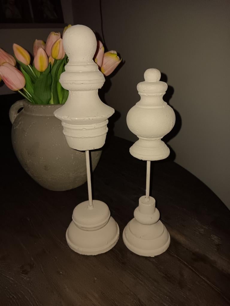 2 Taupe Pinakels - Landelijk/Sober Interieur, Ophalen of Verzenden, Zo goed als nieuw