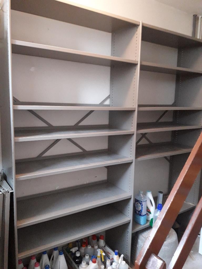 Metalen Schappenkast stalenkast schappen., Ophalen, Gebruikt
