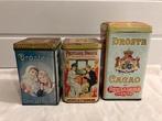 Droste - drie vintage blikjes - cacao, Verzamelen, Verzenden, Gebruikt, Overige, Droste