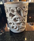 Landelijke stenen kandelaar windlicht sierlijke pot, Ophalen of Verzenden, Zo goed als nieuw, Overige materialen, Minder dan 25 cm