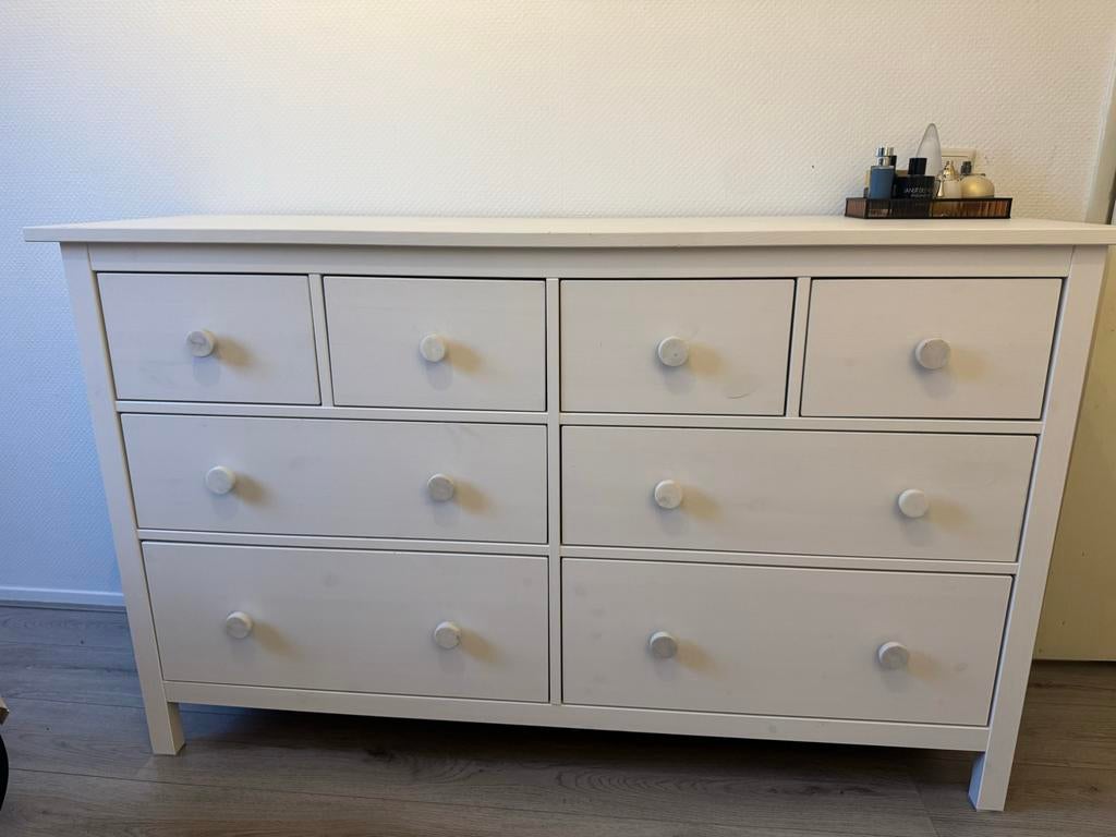 Witte Ikea ladekast - Hemnes, Ophalen, Gebruikt, 5 laden of meer, 100 tot 150 cm