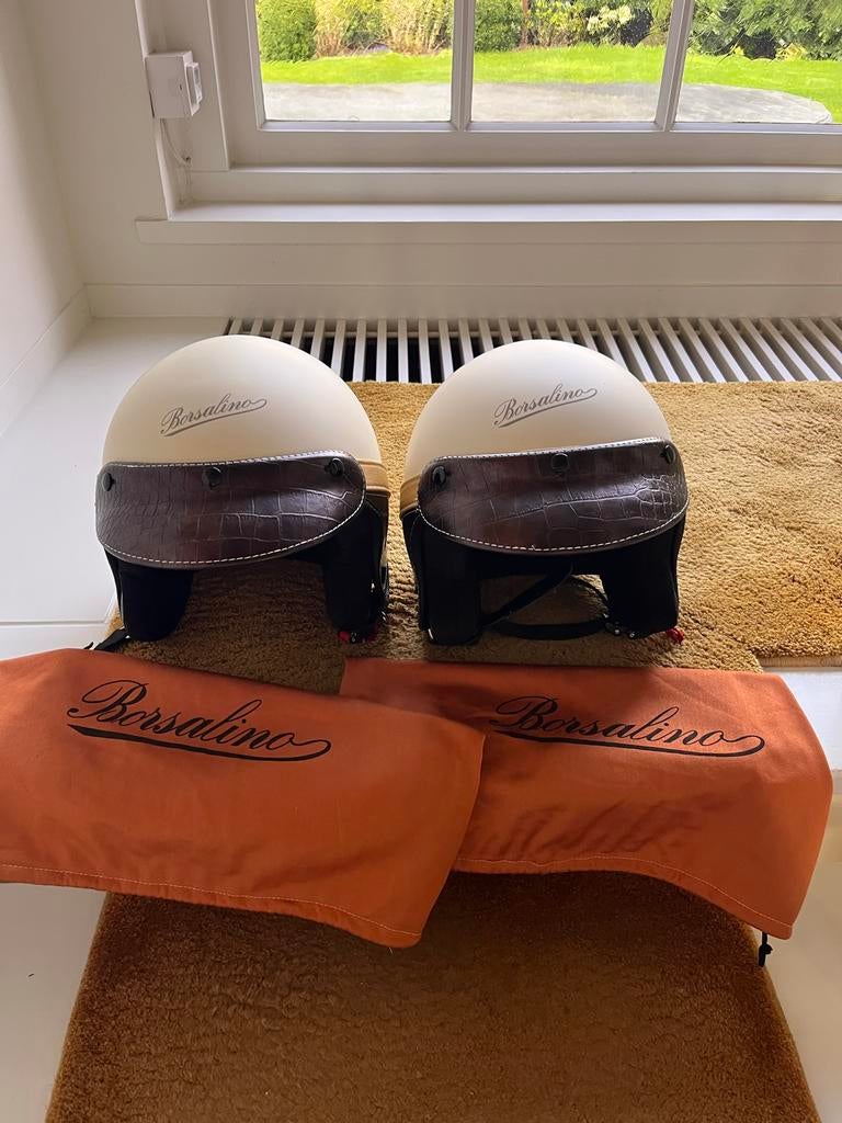 Borsalino Scooterhelmen - Dames & Heren - Z.G.A.N., Fietsen en Brommers, Brommerhelmen, Ophalen, Zo goed als nieuw