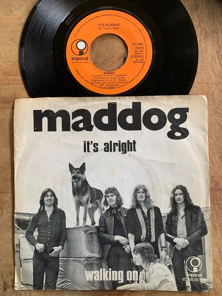 Nederpop Volendam 1974 single van Maddog It’s alright, Cd's en Dvd's, Vinyl Singles, Ophalen of Verzenden, Gebruikt, Pop