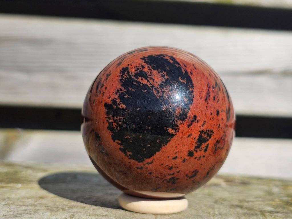 Gave mahonie obsidiaan bol 65 mm, Ophalen of Verzenden