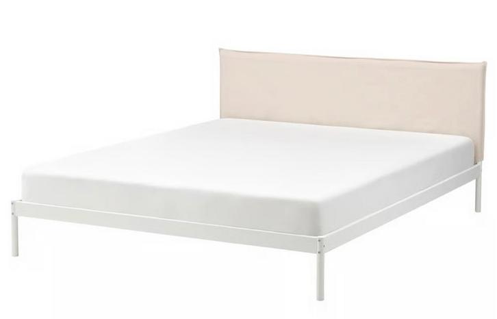 IKEA Kleppstad bed inclusief matras, Huis en Inrichting, Slaapkamer | Bedden, Gebruikt, Tweepersoons, 160 cm, 200 cm, Metaal, Wit