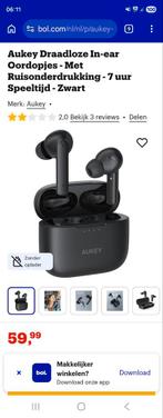 Aukey oordopjes geseald 3 modellen, Ophalen, Nieuw, In oorschelp (earbud), Bluetooth