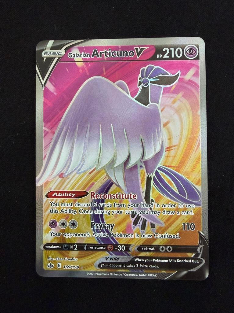 Galarian Articuno V Pokémon Kaart (Full Art Foil), Ophalen of Verzenden, Zo goed als nieuw, Losse kaart, Foil