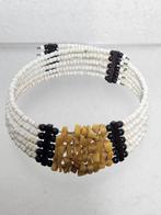 Vintage gemstone bead choker ketting halsketting boho Ibiza, Overige materialen, Gebruikt, Wit, Ophalen of Verzenden