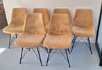 6 okergele eetkamerstoelen - gebruikt, Huis en Inrichting, Stoelen, Ophalen, Gebruikt, Overige kleuren, Stof