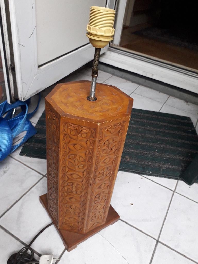 lampvoet Friese kerfsnede, Ophalen of Verzenden, Minder dan 50 cm, Hout, Gebruikt