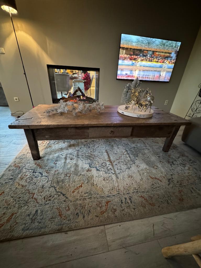 Zéér grote salontafel origineel van Hoffz, Ophalen, Gebruikt, Teakhout, 50 tot 100 cm