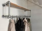 Robuuste Industriële Kapstok met Houten Plank, Huis en Inrichting, Zo goed als nieuw, Minder dan 100 cm, Metaal, Ophalen