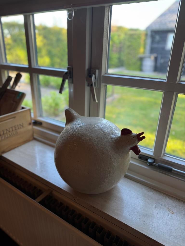 Decoratie landelijk stenen kip, Ophalen, 30 cm, Decoratieobject, Steen/keramiek