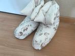 Warme dons pantoffels met bloemenprint - Maat 38/39, Overige maten, Wit, Overige typen, Nieuw