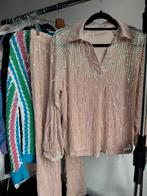 Ambika licht roze glitter matching co-ord two piece set, Ambika, Kostuum of Pak, Maat 42/44 (L), Zo goed als nieuw