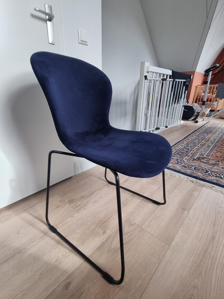 Eetkamerstoelen Boconcept, Huis en Inrichting, Ophalen, Blauw, Zo goed als nieuw, Stof
