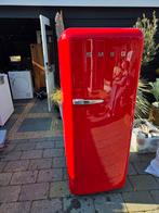 Smeg FAB28RR Rode Koelkast met Vriesvak - Retro Stijl, Gebruikt, 200 liter of meer, 60 cm of meer, Ophalen of Verzenden