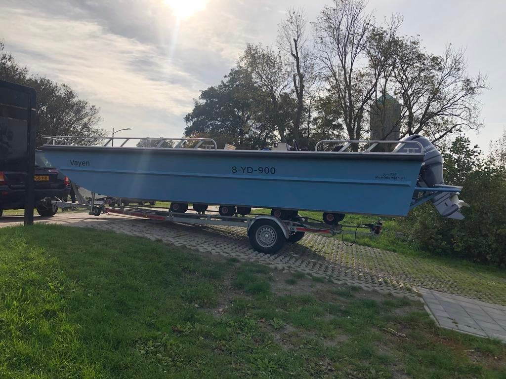 ALUMINIUM JON BOOT, Watersport en Boten, Ophalen, 50 pk of meer, Aluminium, Zo goed als nieuw