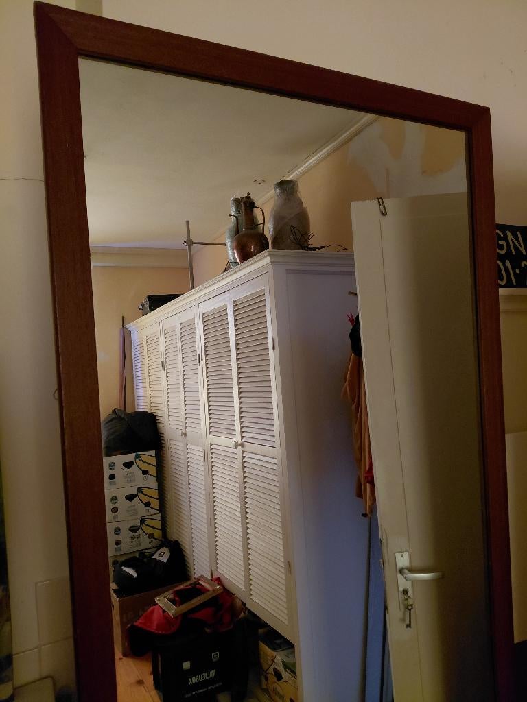 Spiegel zeer groot, Antiek en Kunst, Ophalen, Rechthoekig, 50 tot 100 cm, 200 cm of meer