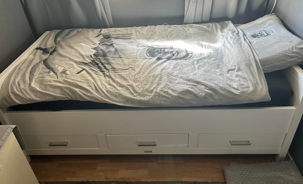 Bed bopita, Huis en Inrichting, Slaapkamer | Bedden, Ophalen, 90 cm, Eenpersoons, Wit