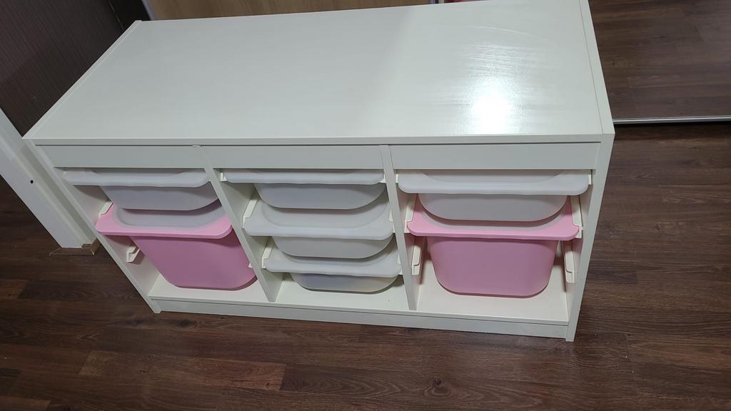 Ikea kast met plastic bakken, Ophalen, Gebruikt