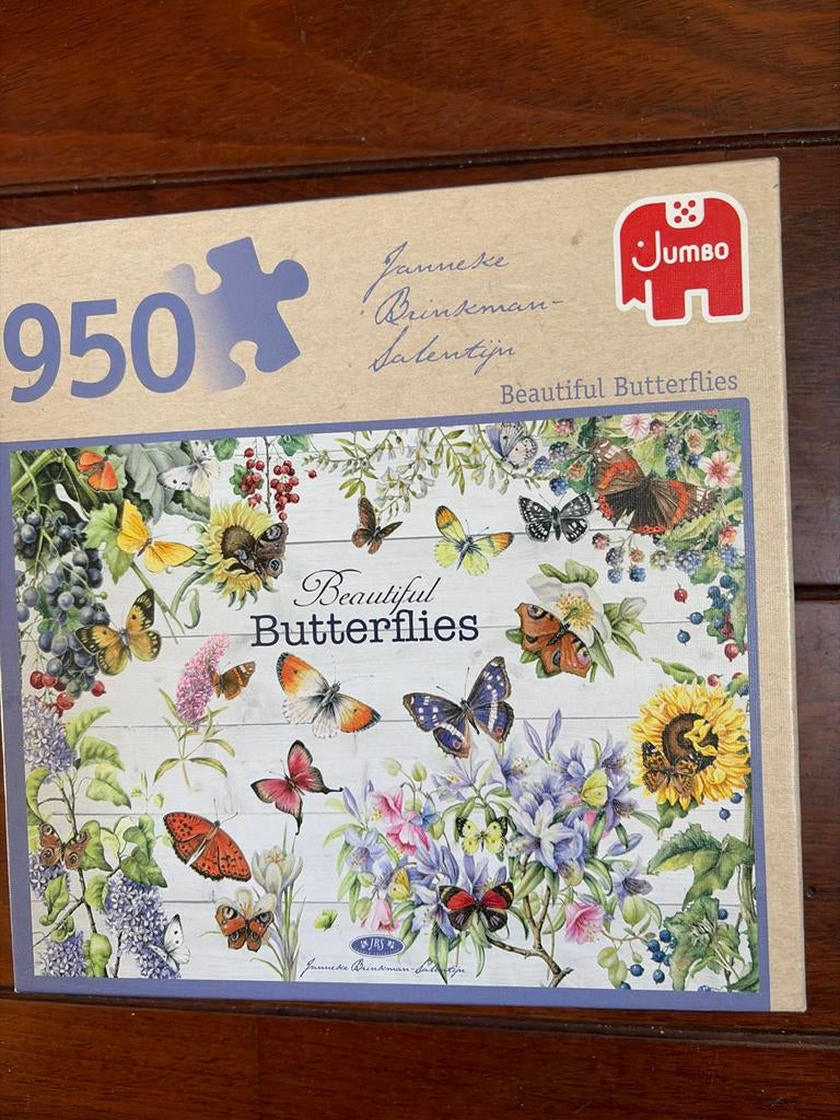 Jumbo puzzel Beautiful Butterflies 950 stukjes, Ophalen of Verzenden, 500 t/m 1500 stukjes, Gebruikt, Legpuzzel