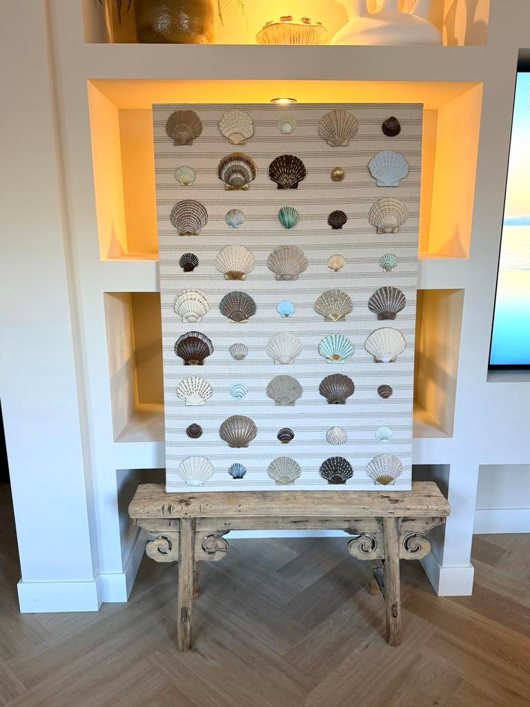 Paneel schilderij schelpen strand ornament japandi kunst, Ophalen