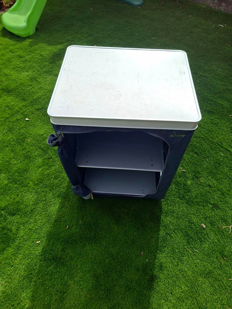 Bo-Camp Opbergkastje/Campingkastje met Tafelblad, Ophalen of Verzenden, Gebruikt