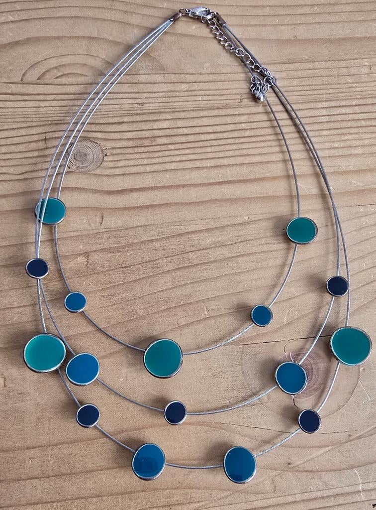 Vintage ketting ( turquoise blauw groen...), Sieraden, Tassen en Uiterlijk, Kettingen, Ophalen of Verzenden, Gebruikt, Blauw, Overige materialen