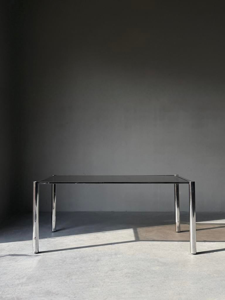 Vintage chroom eettafel, 1970, Antiek en Kunst, Antiek | Meubels | Tafels, Ophalen