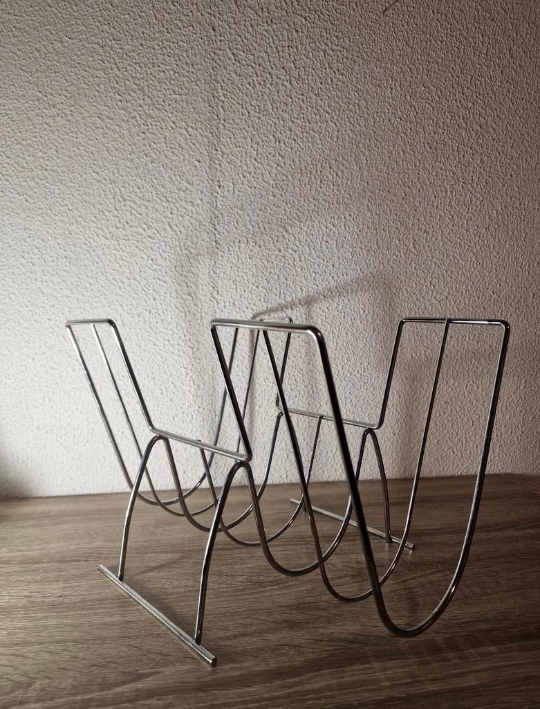 Vintage chrome tijdschriften rek, Ophalen of Verzenden