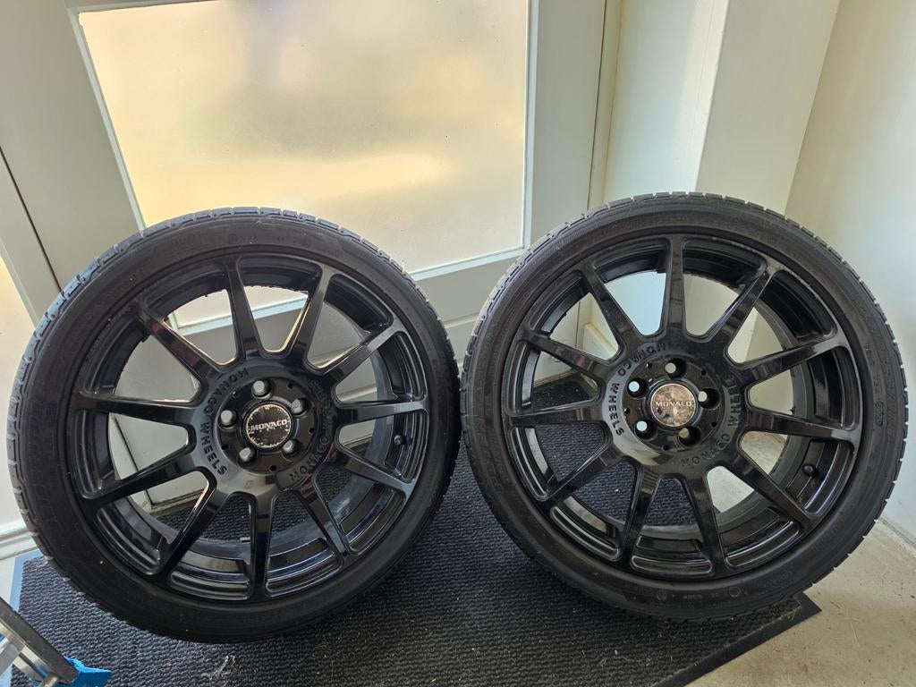 17 inch Bridgestone Potenza banden + Monaco velgen, Ophalen, 215 mm, 17 inch, Band(en)