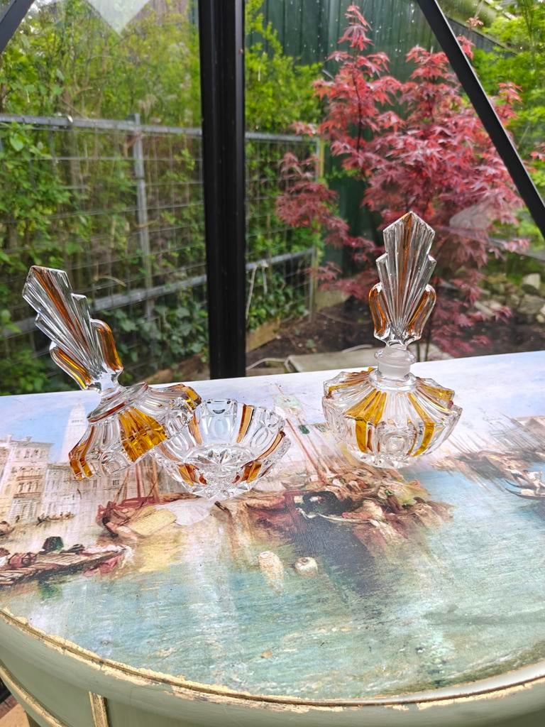 Val-Saint-Lambert Art Deco toiletset, Antiek en Kunst, Antiek | Glas en Kristal, Ophalen of Verzenden