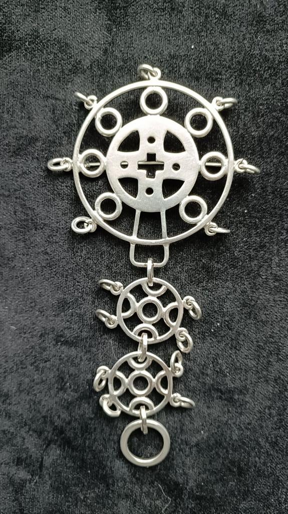 Vintage Frank Juhls Kautokeino Zilveren Broche 925/830S, Gebruikt, Ophalen of Verzenden, Zilver, Zilver