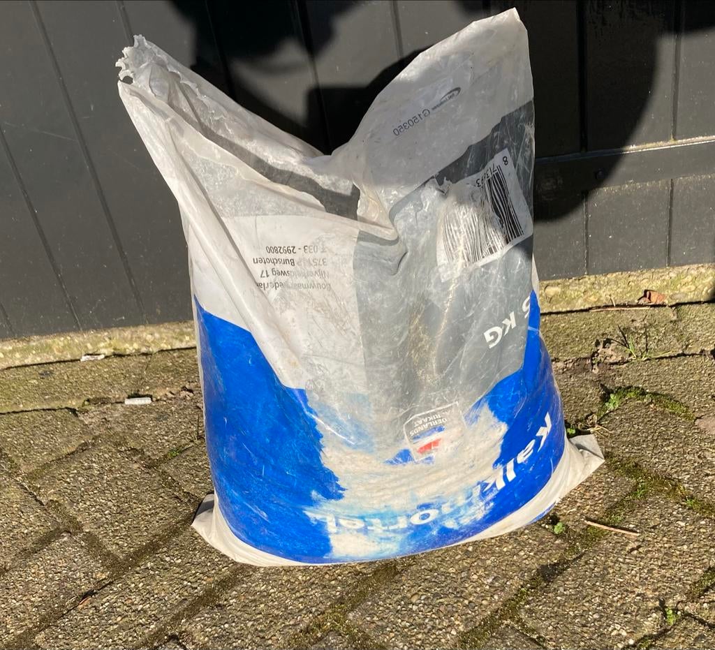 Zak kalkmortel 5 kg, Ophalen, Gebruikt