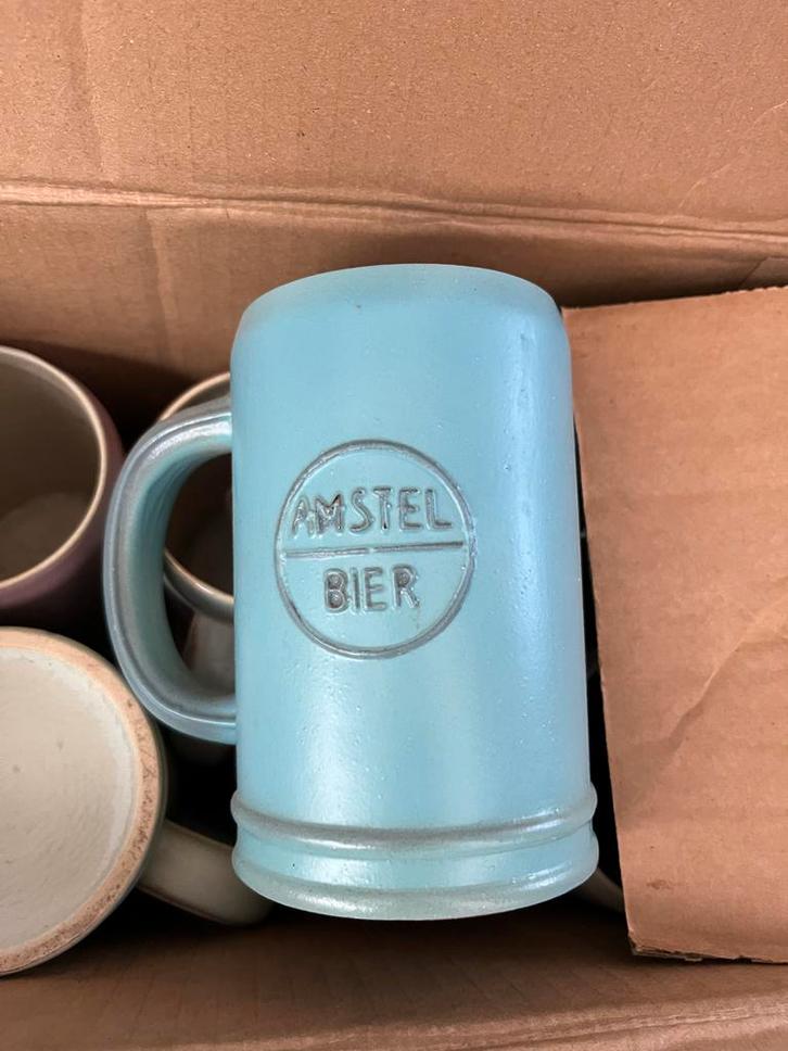 Vintage Amstel Bierpullen Wandrek Jaren '60 - Complete Set, Verzamelen, Biermerken, Gebruikt, Pul(len), Amstel, Ophalen