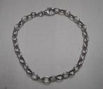 Zilveren ovale jasseron schakel armband nr.506, Sieraden, Tassen en Uiterlijk, Armbanden, Verzenden, Zo goed als nieuw, Zilver
