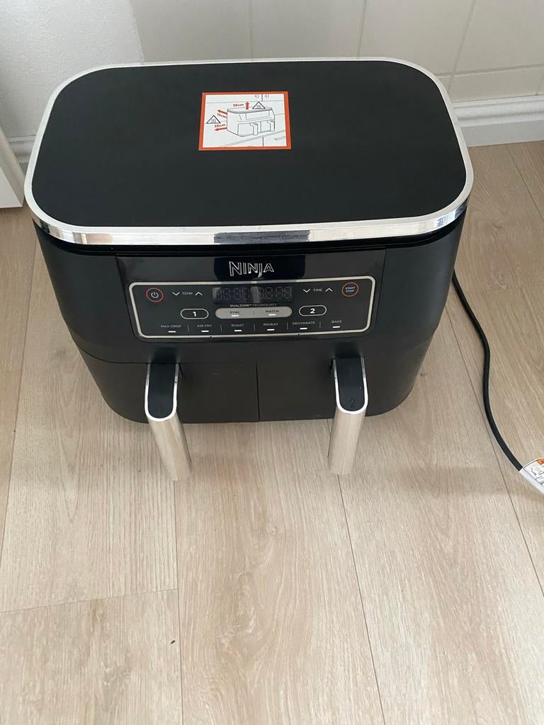 Ninja Foodi Dual Zone Airfryer - Dubbele Lade, Witgoed en Apparatuur, Airfryers, Ophalen of Verzenden, Zo goed als nieuw, Airfryer XXL