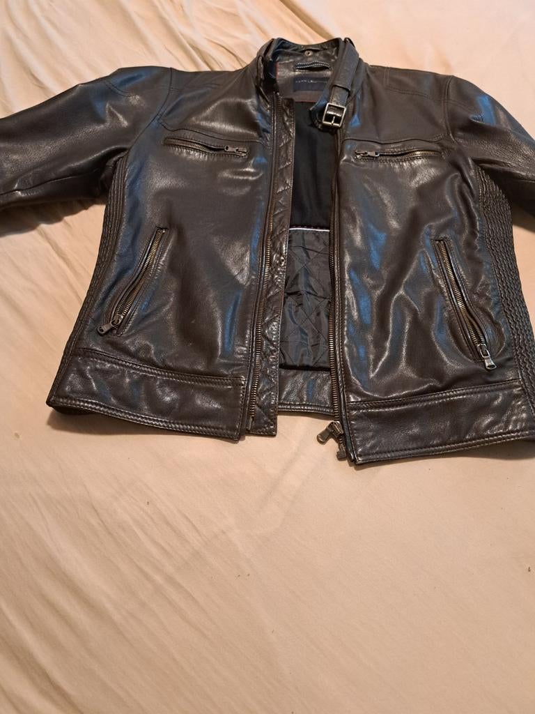 Prachtige originele Tommy Hilfiger leren jas l, Ophalen of Verzenden, Zo goed als nieuw