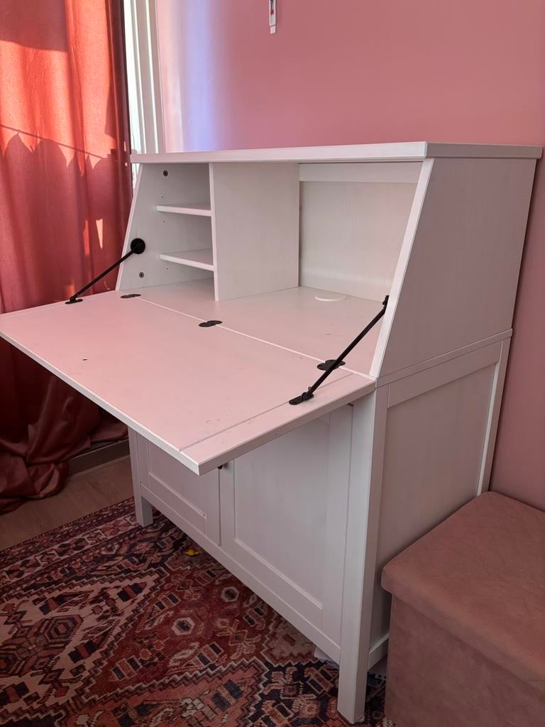 Witte secretaire/ bureau Hemnes van IKEA, Ophalen, Gebruikt