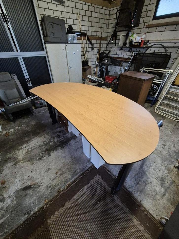 Gebruikt bureau met ladeblok - ideaal voor thuiskantoor, Huis en Inrichting, Bureaus, Gebruikt, Overige typen, Hout, Bruin, Met lades