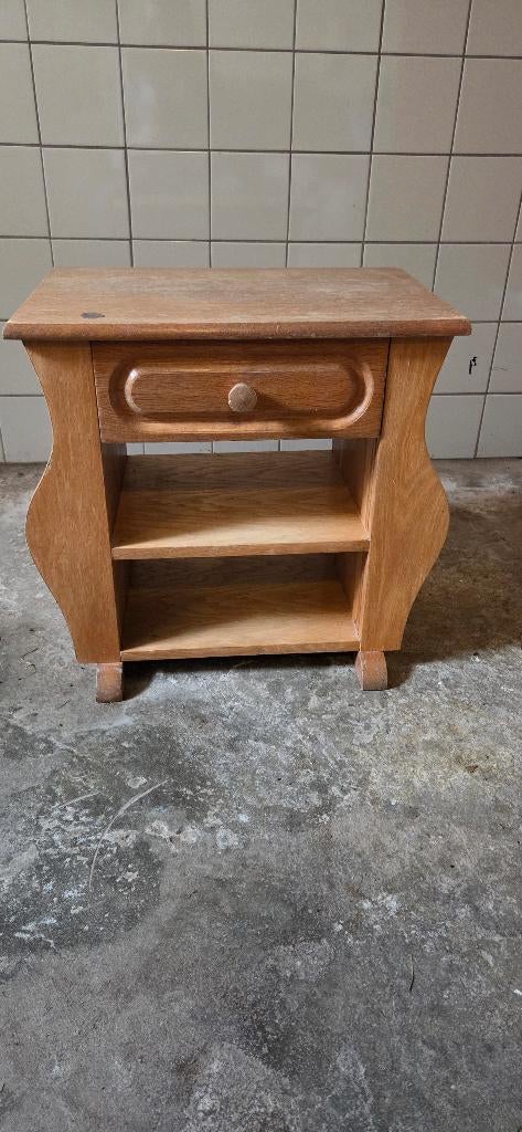 Blank eiken kastje met lade, Ophalen, Gebruikt, Eikenhout, 50 tot 100 cm