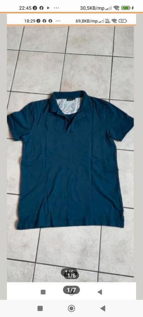 TAILOR & SON grijsblauw polo maat L, Kleding | Heren, Ophalen of Verzenden, Zo goed als nieuw