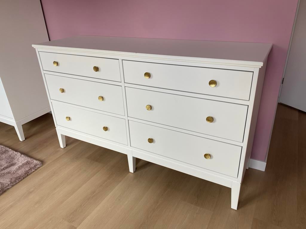 Idanas ladekast wit met 6 lades, Huis en Inrichting, Kasten | Ladekasten, Ophalen, Gebruikt, 5 laden of meer, 150 tot 200 cm