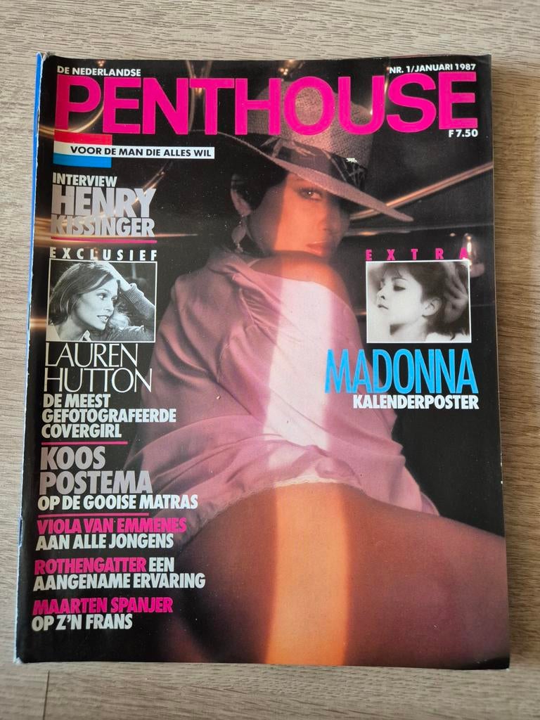 Penthouse Januari 1987 met Madonna Kalenderposter, Verzamelen, Ophalen of Verzenden, 1980 tot heden, Nederland, Tijdschrift