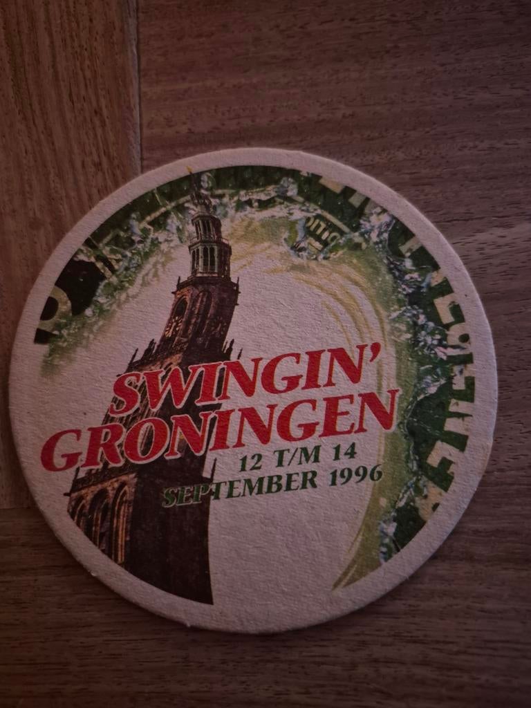 Heineken bierviltje - Swingin' Groningen 1996, Ophalen of Verzenden, Gebruikt, Gebruiksvoorwerp